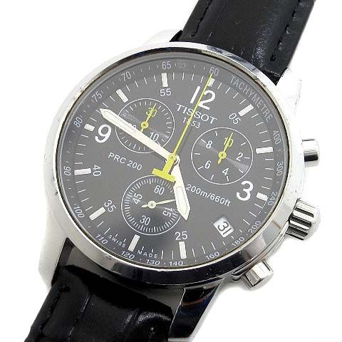 美品 TISSOT クォーツ腕時計 T461 革ベルト 新品電池交換済み 黒 美品 TISSOT クォーツ腕時計 T461 革ベルト 新品電池交換済み 黒