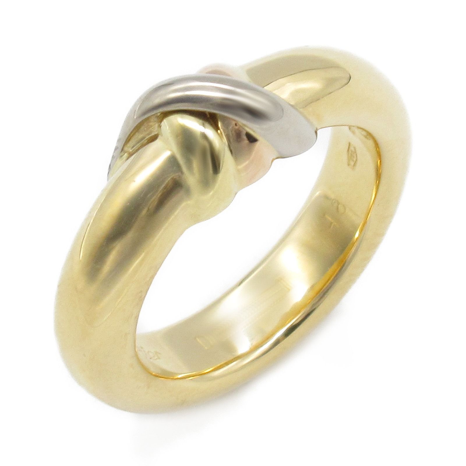 カルティエ CARTIER リング 指輪 スレッド リング K18 イエローゴールド K18WG ホワイトゴールド スレッド リング レディース Used A