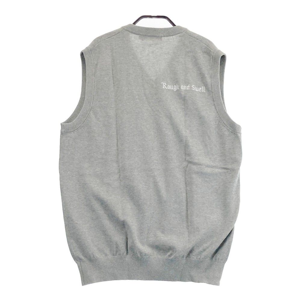 サイズ：M ROUGH&SWELL ラフアンドスウェル ロゴ刺繍 ニットベスト