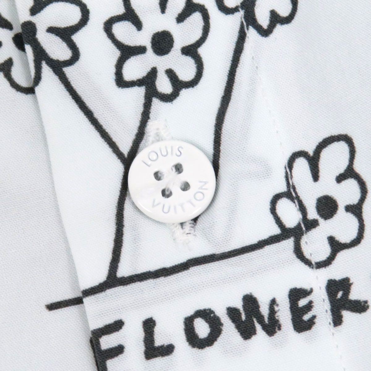 ルイヴィトン 半袖シャツホワイト LV刺繍