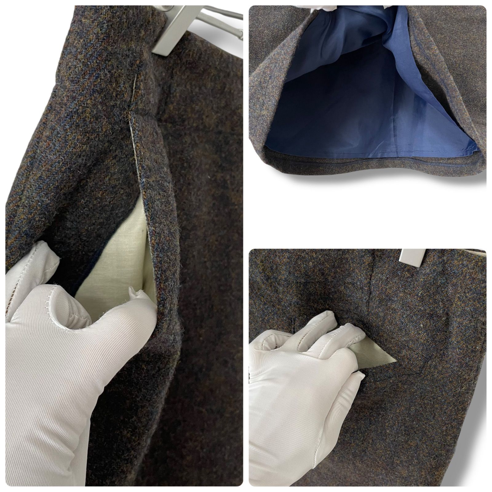 Pal'las Palace パラスパレス ウール100% スカート こげ茶×青 size3（M