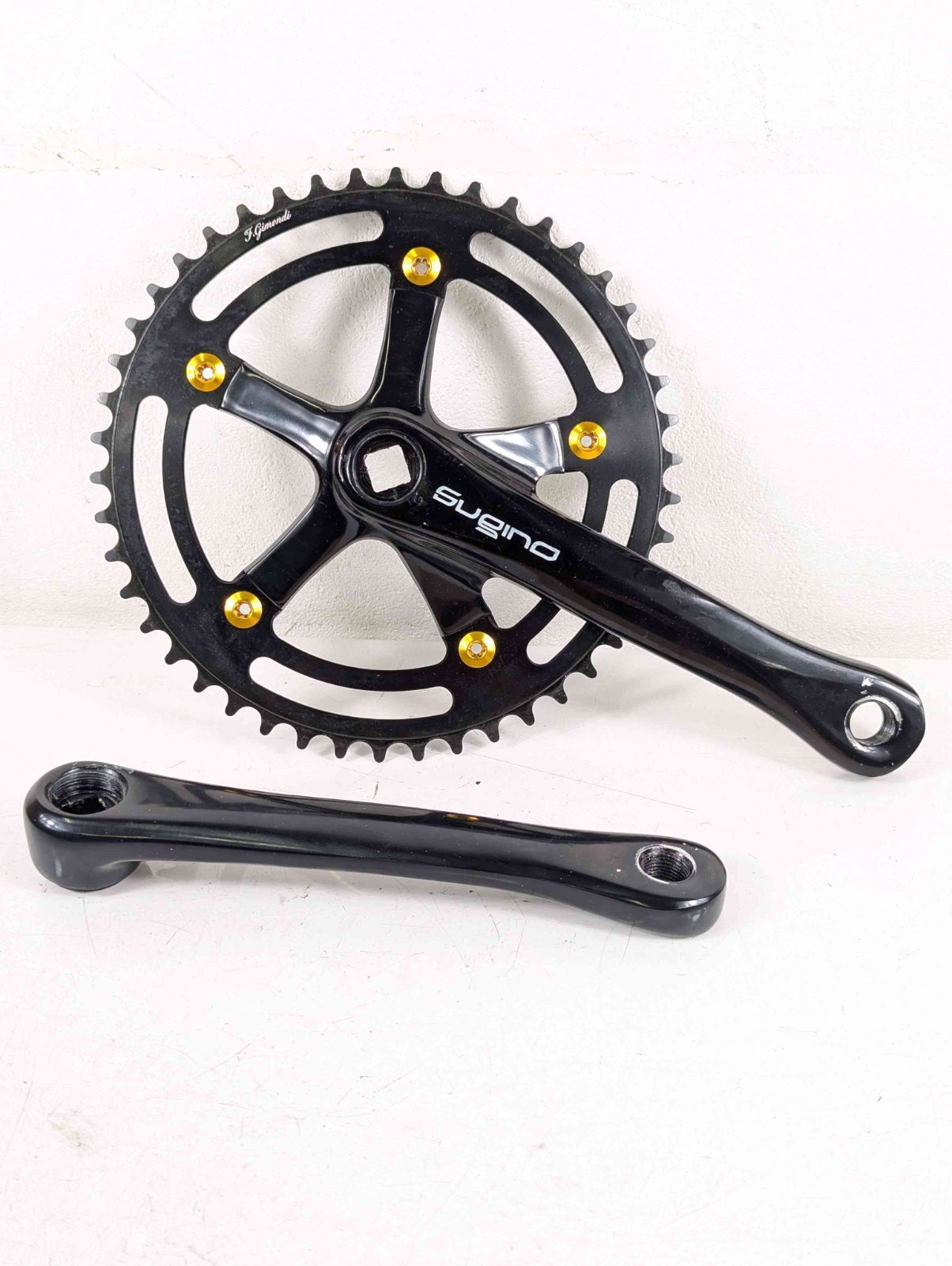 Sugino クランク 46T　シングル　厚歯 スクエアテーパー 良品】Sugino 46t 170mm シングルスピード スクエアテーパー