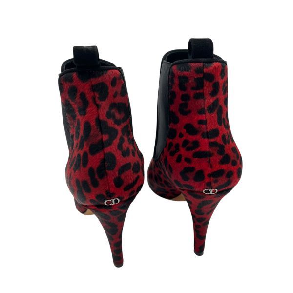 ● クリスチャンディオール Christian Dior ブーツ サイドゴア 赤 黒 ハラコ 39Ｄ 25cm前後 レディース S5V521 KIN-KAAI_COM