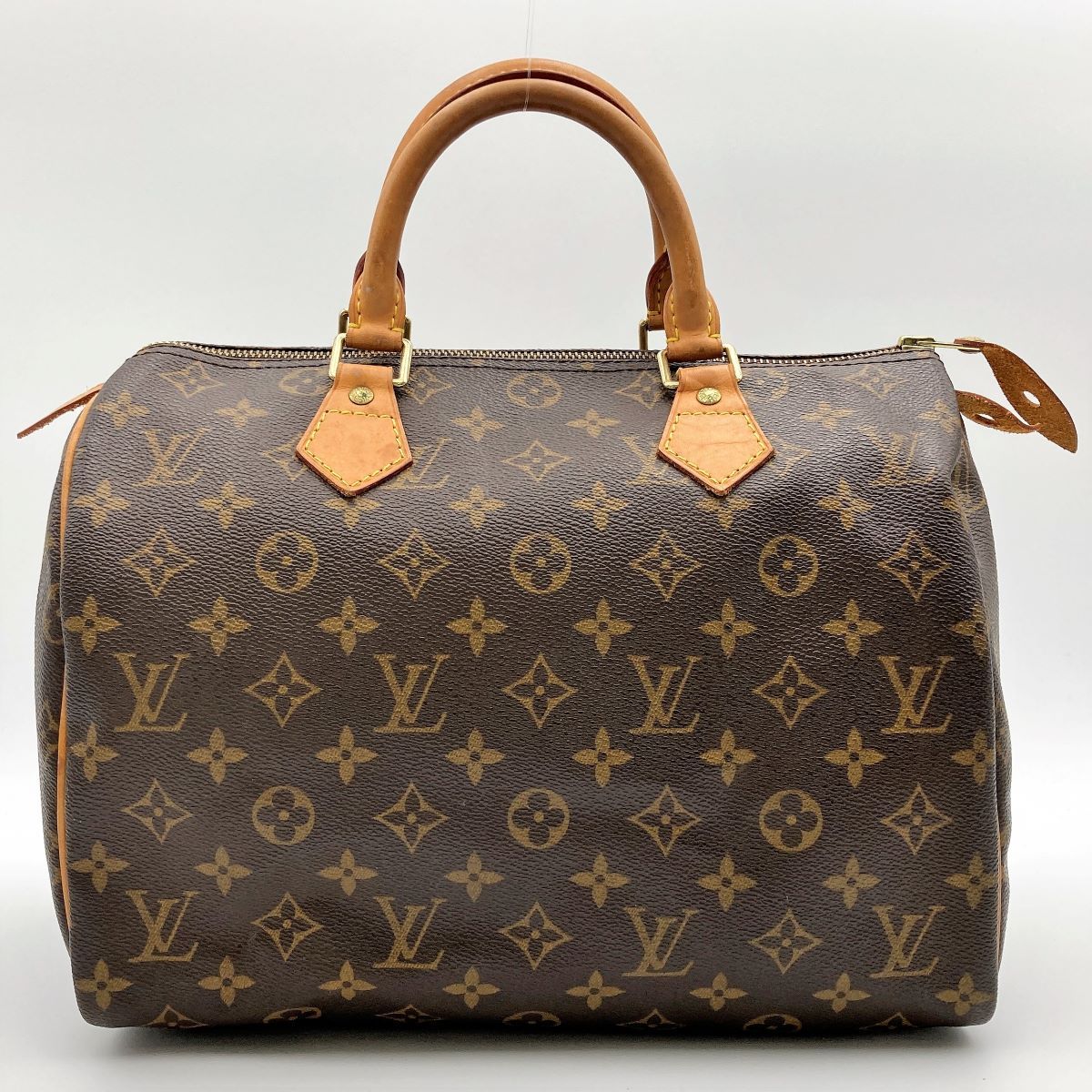 中美品 LOUIS VUITTON ルイ・ヴィトン スピーディ30 モノグラム ボストンバッグ ミニボストン ブラウン PVC レディース メンズ  ファッション M41108 USED