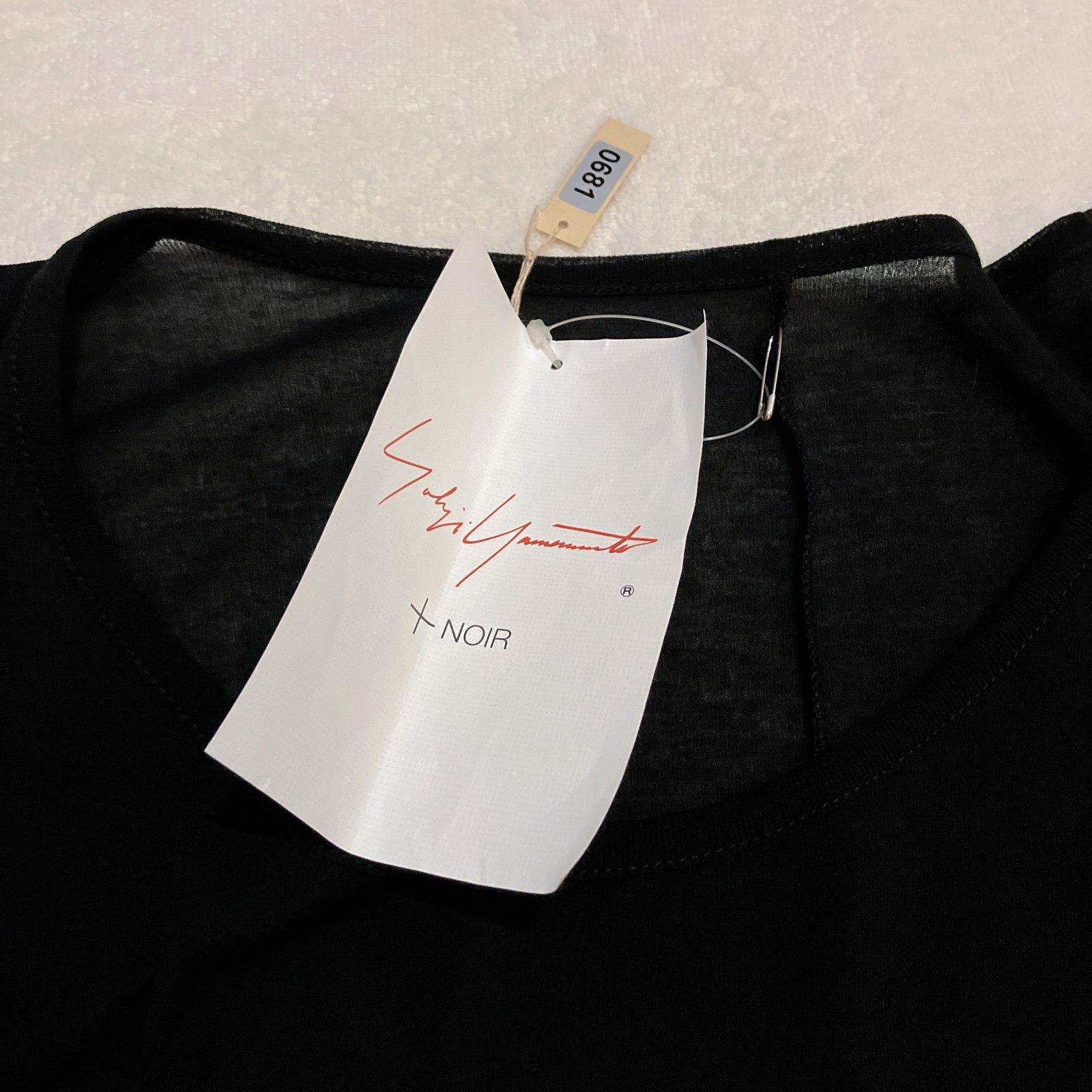 ヨウジヤマモト +NOIR 半袖トップス Sサイズ Yohji Yamamoto +NOIR】袖口二重デザイン コットン半袖