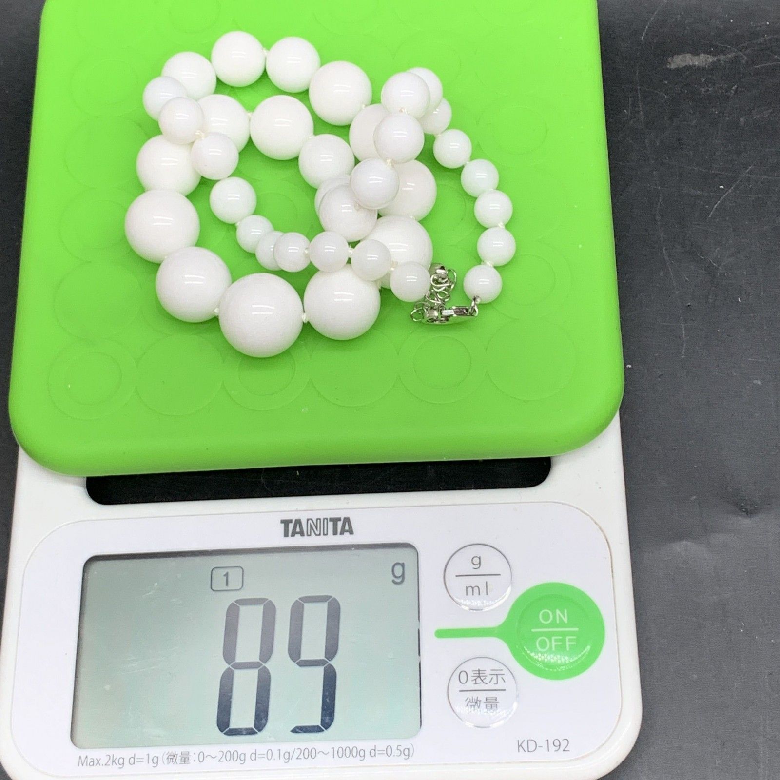 P487 未使用保管品 SweetDaphne ホワイトジェイド SV925留め具 白翡翠