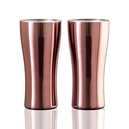 ピンク 2個セット Atlas アトラス 真空 ステンレス タンブラー(チタン コーティング) 435ml ピンク2個セット 耐久性 高級 コップ 割れない ファミリー ASTT-435PK2P