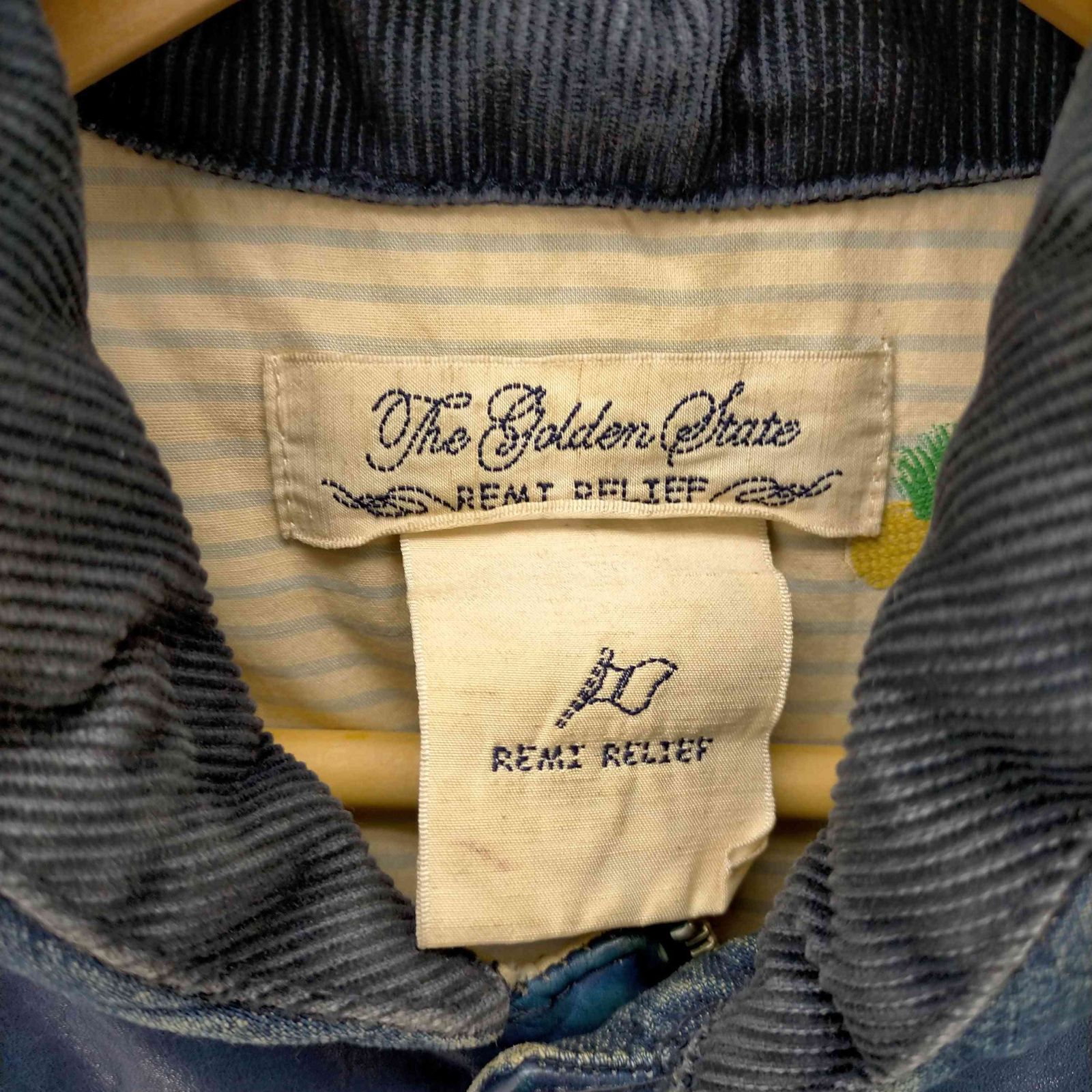REMI RELIEF デニムダウンベスト XL メンズ レザーヨーク BEAMS PLUS（ビームス プラス）【別注】REMI RELIEF / Denim