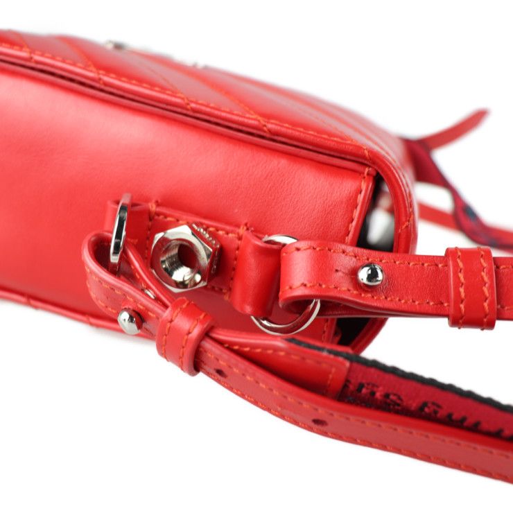 OFF-WHITE オフホワイト ショルダーバッグ レザー レッド系 バインダー