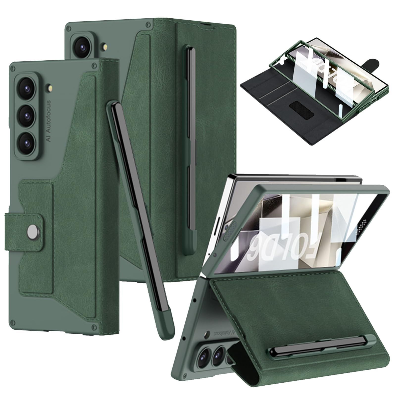 特価商品 FODDOM Galaxy Z Fold6ケース フォールド6ケース Fold6レザーケース 一体本革ケース ギャラクシーz Fold6ケース 耐衝撃/汚れ防止/おしゃれケース レザー/手帳型/スタンド機能/カード収納 レ