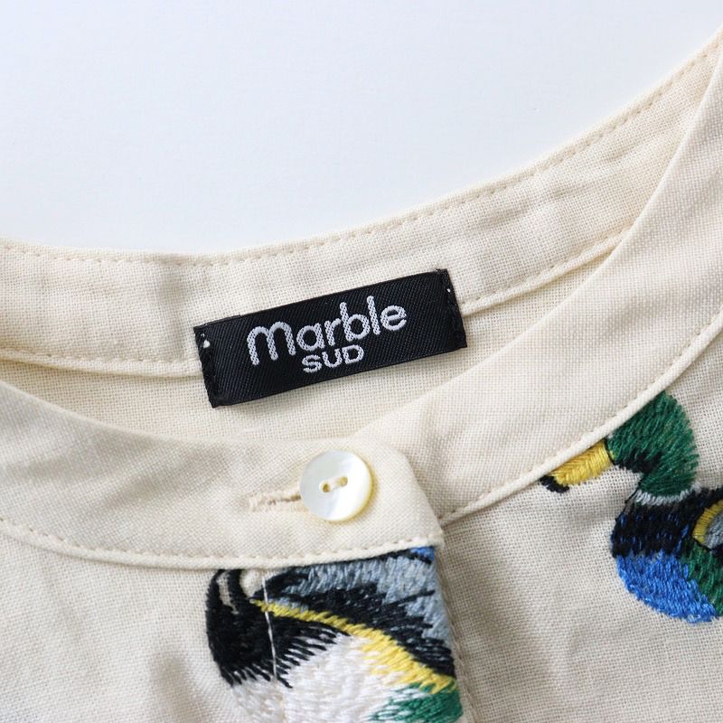 美品 2022SS マーブルシュッド marble sud EMB Duck ロクブシャツ 