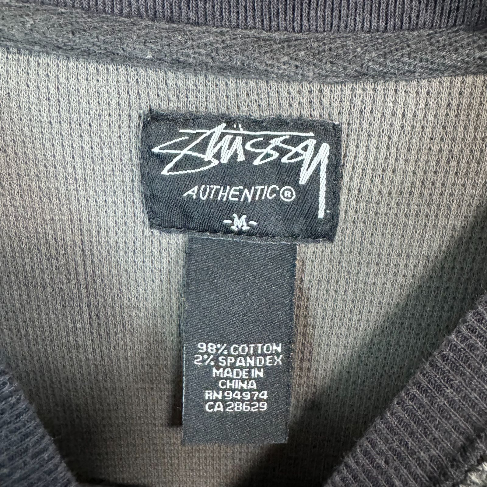 90s Stussy ステューシー長袖Tシャツ ロンT ワッフル生地