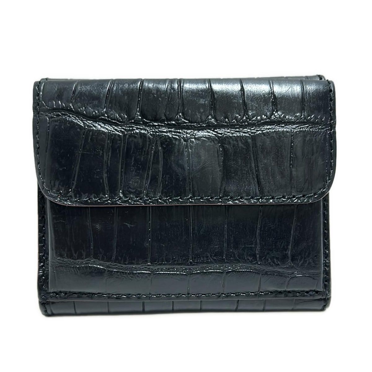 フェリージ レザー 長財布 クロコ型押し ブラック Felisi 二つ折り