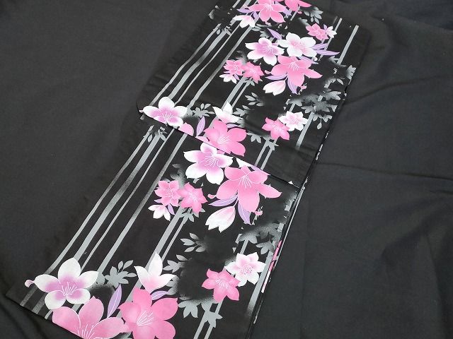 平和屋本店□浴衣 まとめて 3点 花柄 SEIKO MATSUDA など 着用