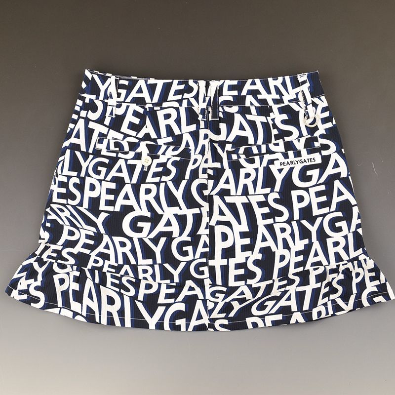 未使用2.8万 パーリーゲイツ シアサッカー スカート 1 総柄 中古 レディース パーリーゲイツ PEARLY GATES スカート 1(M