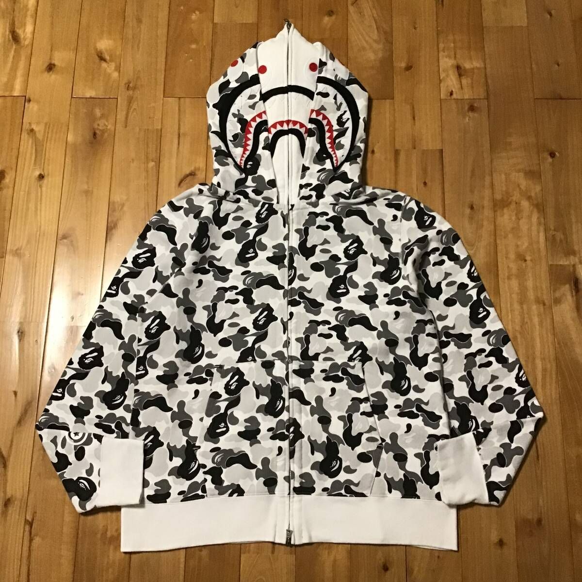 ABC camo ダブル シャーク パーカー Lサイズ グレー Double shark full 