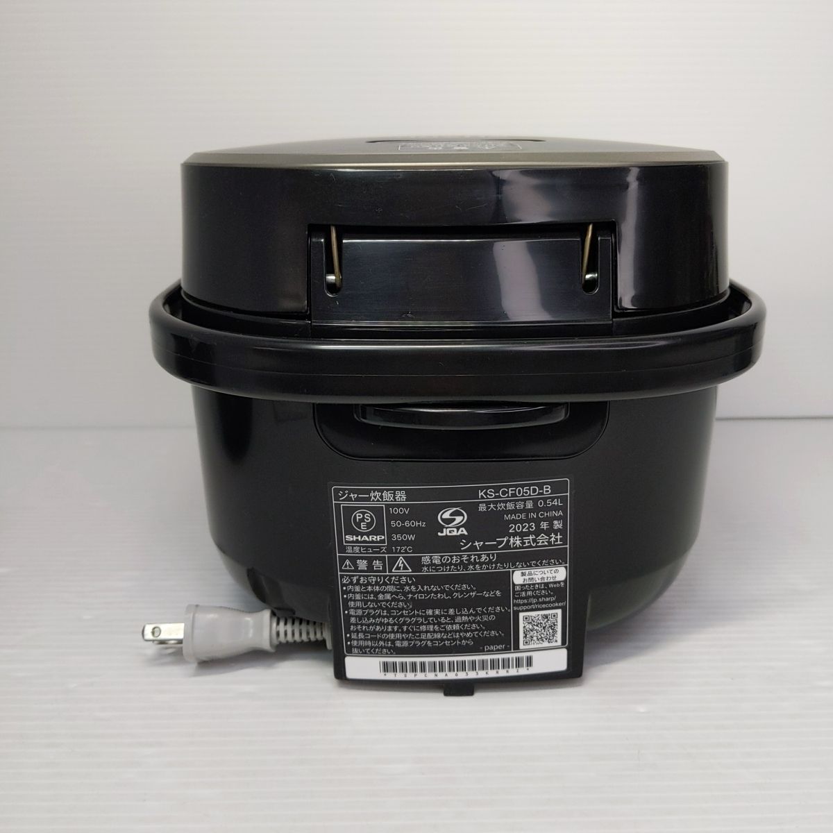 生活家電 【品】SHARP マイコン炊飯器 3合炊き 2023年製 KS-CF05B-B