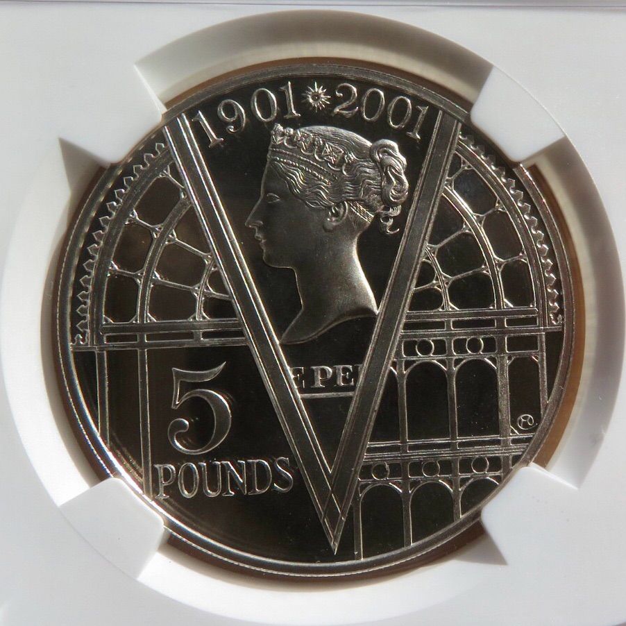 2001年 PF69UC ヴィクトリア女王没後100周年記念 5ポンド 銀貨 ...