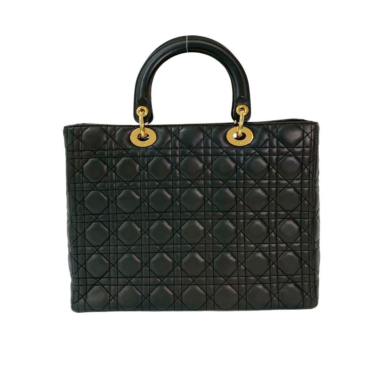 Christian Dior ディオール レディディオール カナージュ レザー 本革 ハンドバッグ ミニ トートバッグ ブラック 黒 26969 DECORATOM_COM_BR