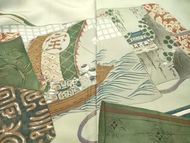 平和屋着物●男性　本場大島紬　アンサンブル　120亀甲　総詰め　正絹　逸品　AABF0898ck 平和屋着物○男性 本場大島紬 アンサンブル 120亀甲 総詰め 正絹 逸品