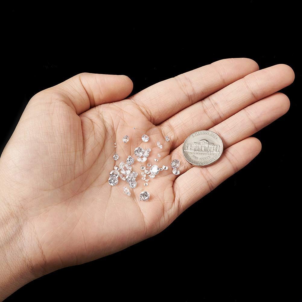 【特価商品】1mm/2mm/3mm/4mm/5mm ジルコニア Vカットストーン クリスタル デコパーツ デコシール 約50個 3Dネイル