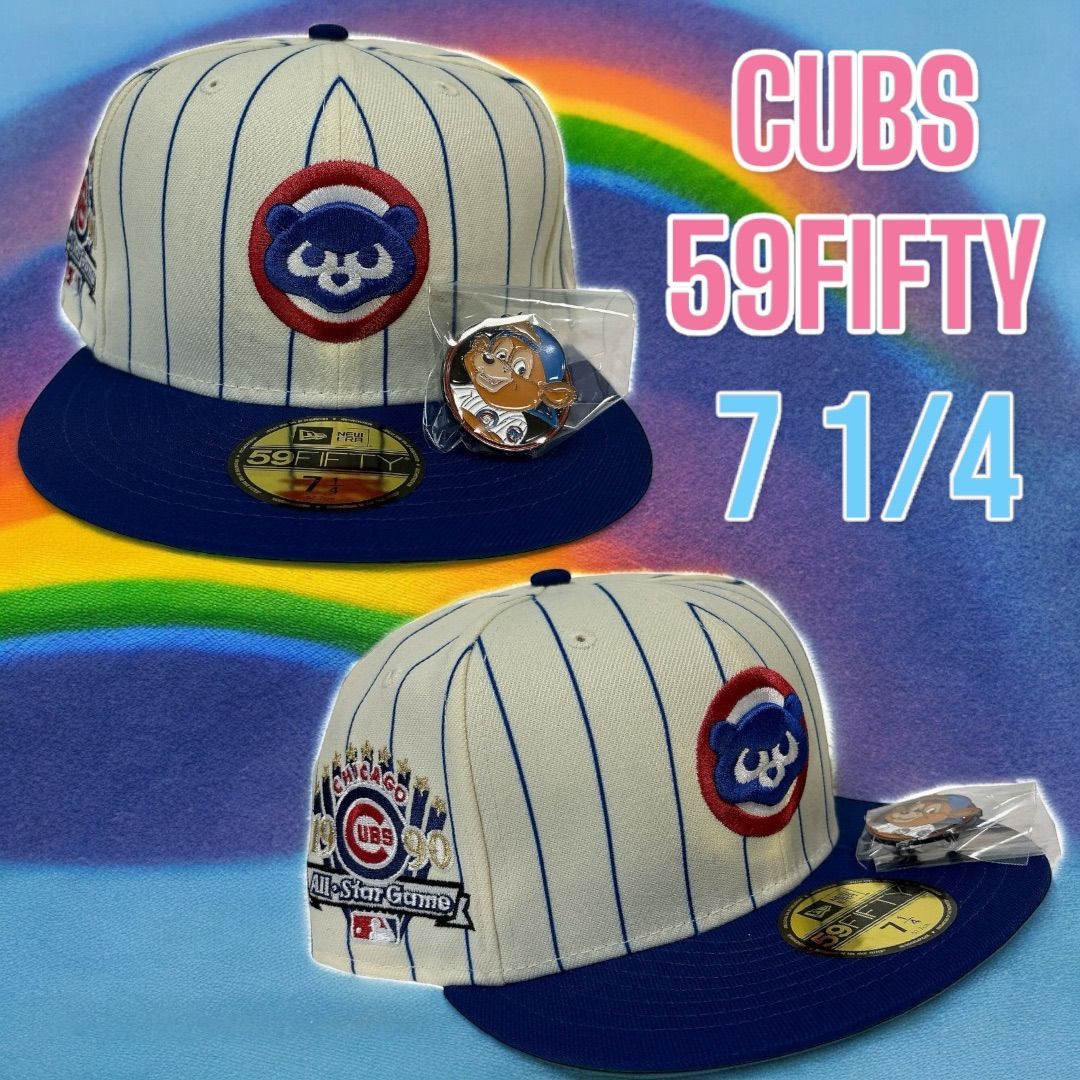 新品71/4 シカゴ・カブス 人気マスコット『CLARK』ピンズ付き 海外限定ニューエラ 59FIFTY CUBS NEW ERA 今永＆鈴木 -  メルカリ