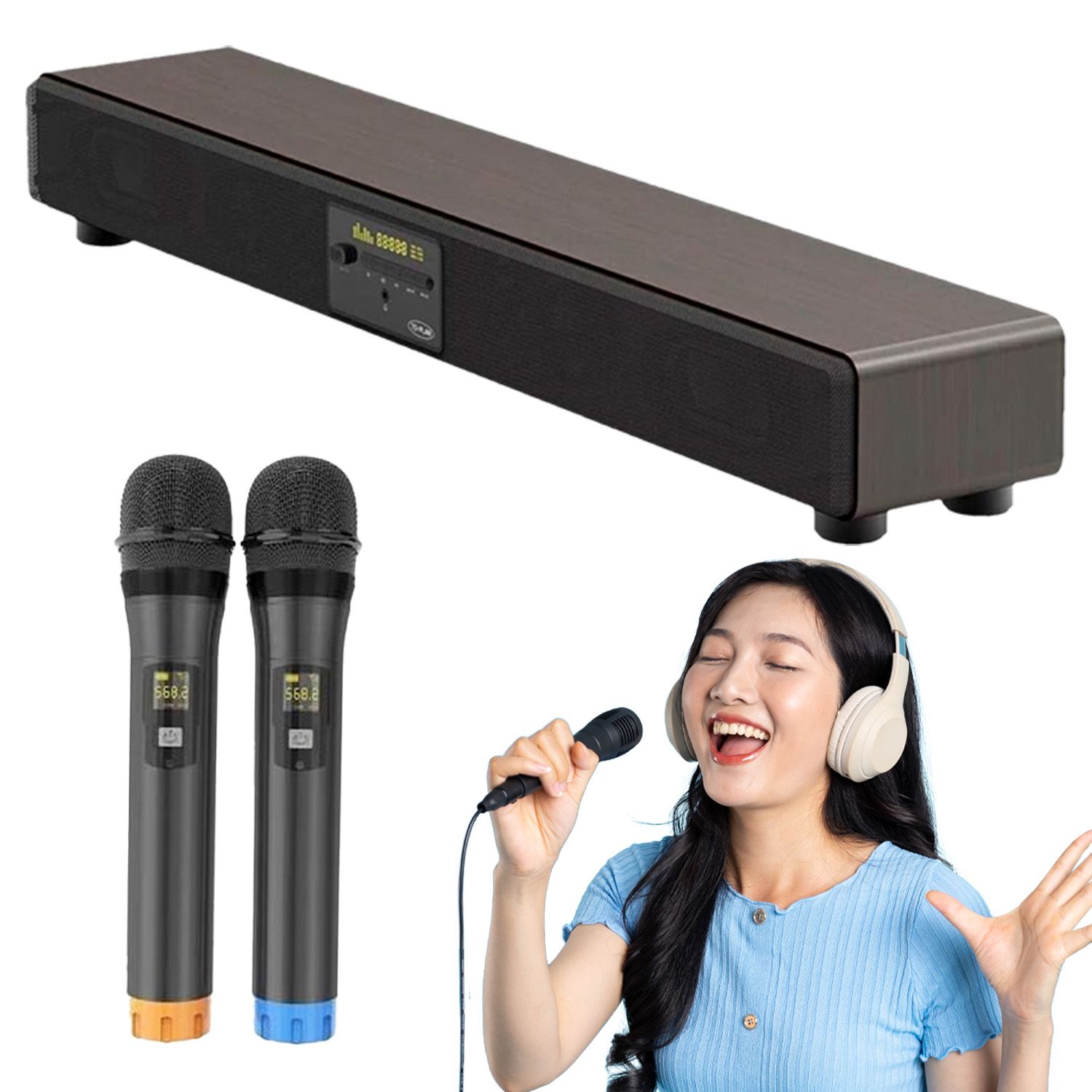 TO-PLAN サウンドプロ カラオケスピーカー TKMI-002 マイク2本付