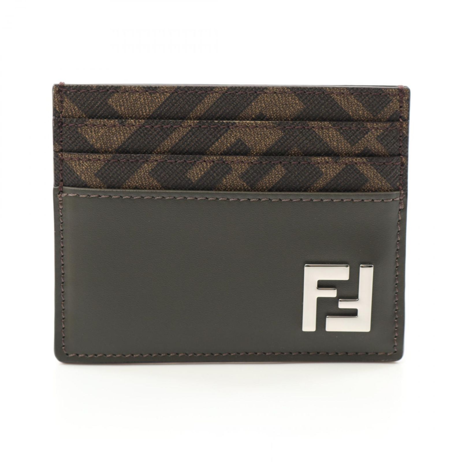 フェンディ FENDI カードケース FFロゴ 7M0164AFF2F1QCZ ブラウン レザー PVCコーティングキャンバス カードケース メンズ