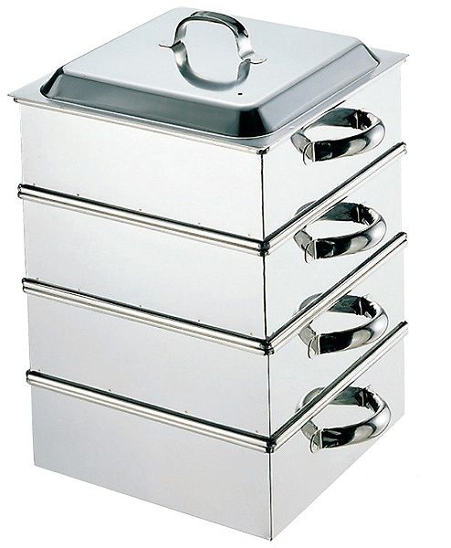18-8 業務用角蒸器 33cm 3段 0465600