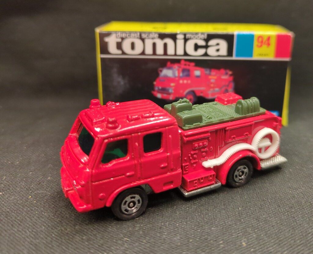 トミー トミカ/黒箱日本製 コンドル化学消防車/プラパーツ濃