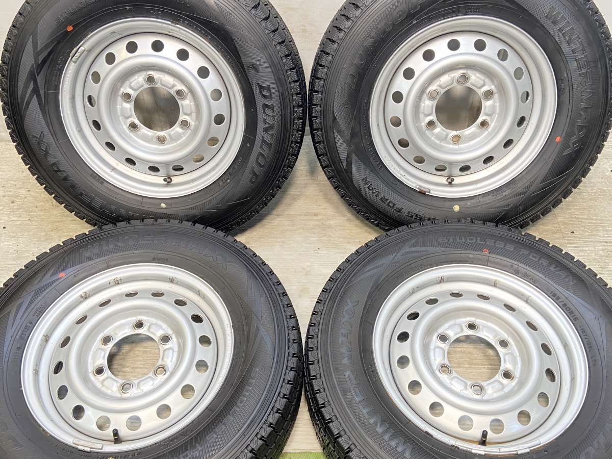 195/80R15 107/105 LT nダンロップ ウィンターマックス SV01 n　 KSCR n15x5.5  139.7-6穴 n中古タイヤ スタッドレスタイヤ ホイールセット 4本セットn w15241024007
