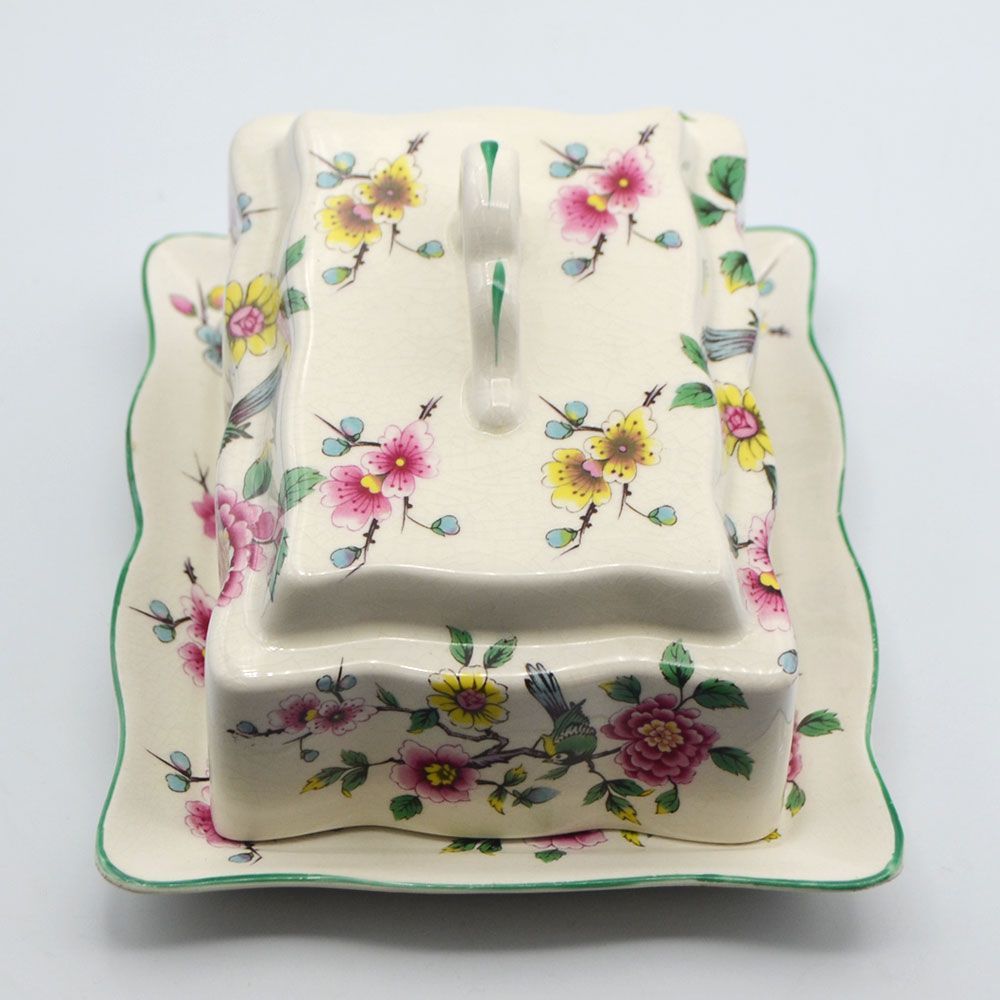訳あり ヴィンテージ 食器 バターディッシュ James Kent ジェームズ ケント Old Foley Chinese Rose チャイニーズローズ イギリス 1955年頃 13S743