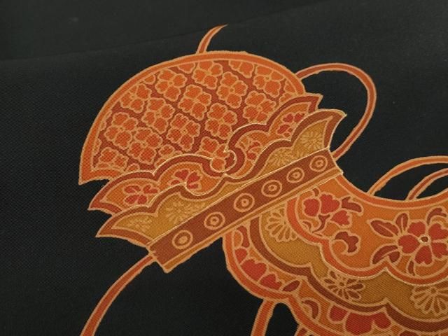 中古品】 着物羽織セット 平和屋着物○男性 黒紋付 羽織セット 正絹