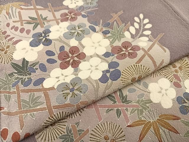 平和屋着物○訪問着 友禅 作家物 松竹梅 金彩 正絹 逸品 AAAZ6853ph