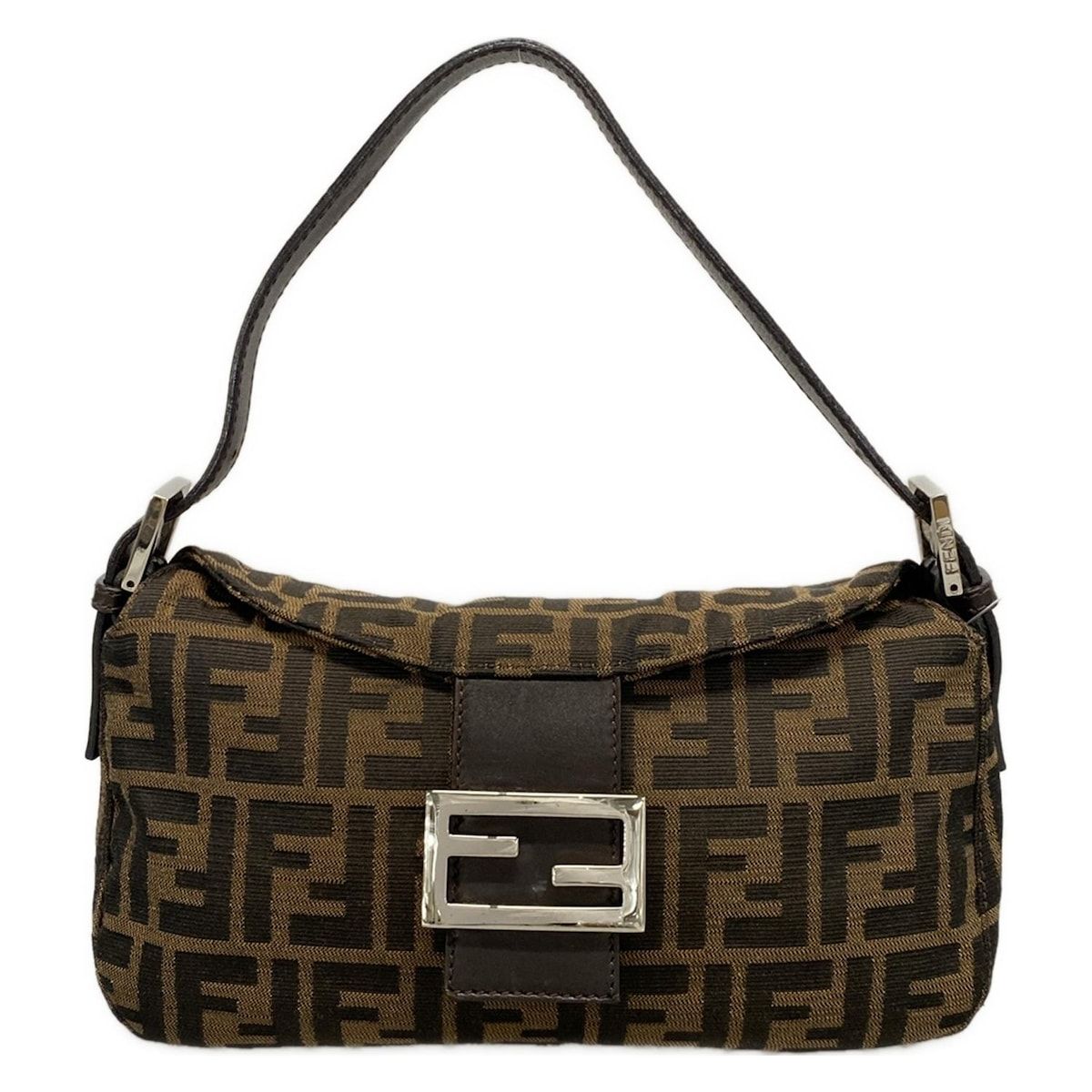 【美品】FENDIフェンディ ズッカ柄 ファーキャスケット ブラウン×ブラック FENDI フェンディ キャップ ズッカ柄 ブラウンシアリング ベース