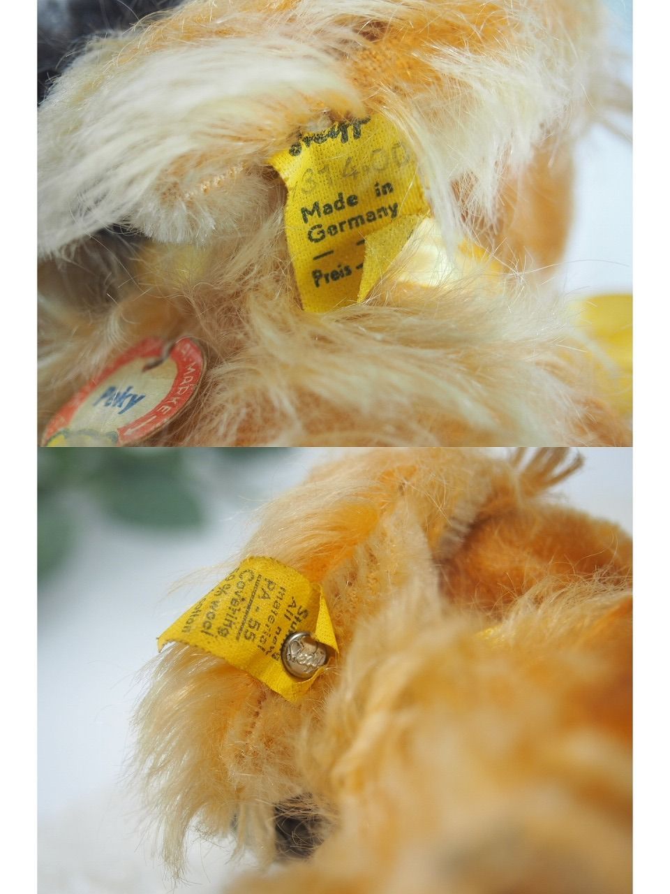 シュタイフ★Pekinese Peky 14cm オールID's完品★ペキニーズ 送料無料☆シュタイフ☆Pekinese Peky ID's完品☆ペキニーズ