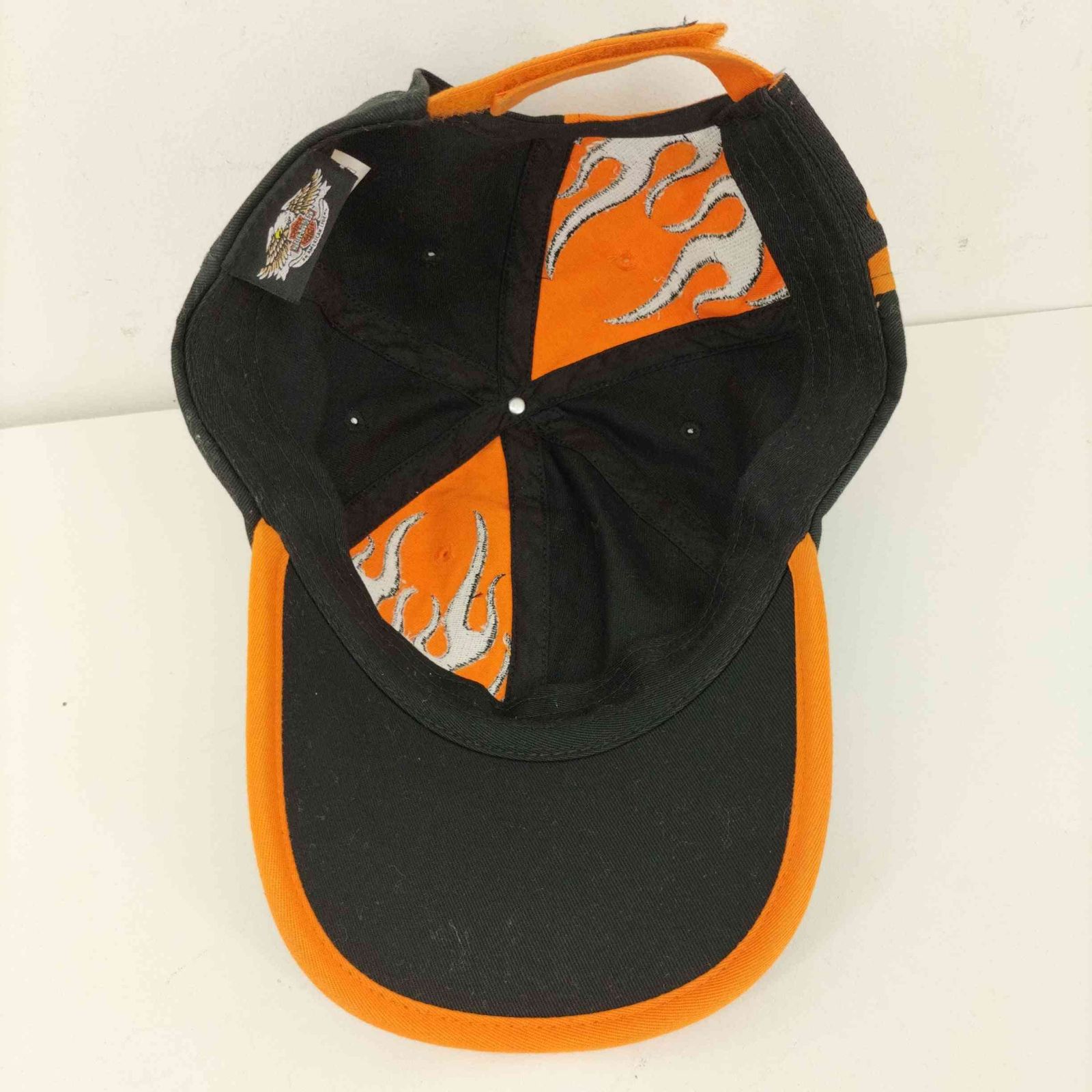 harley-davidson ファイヤーパターン キャップ 90'S HARLEY DAVIDSON FIRE PATTERN 6PANEL CAP SIZE FREE