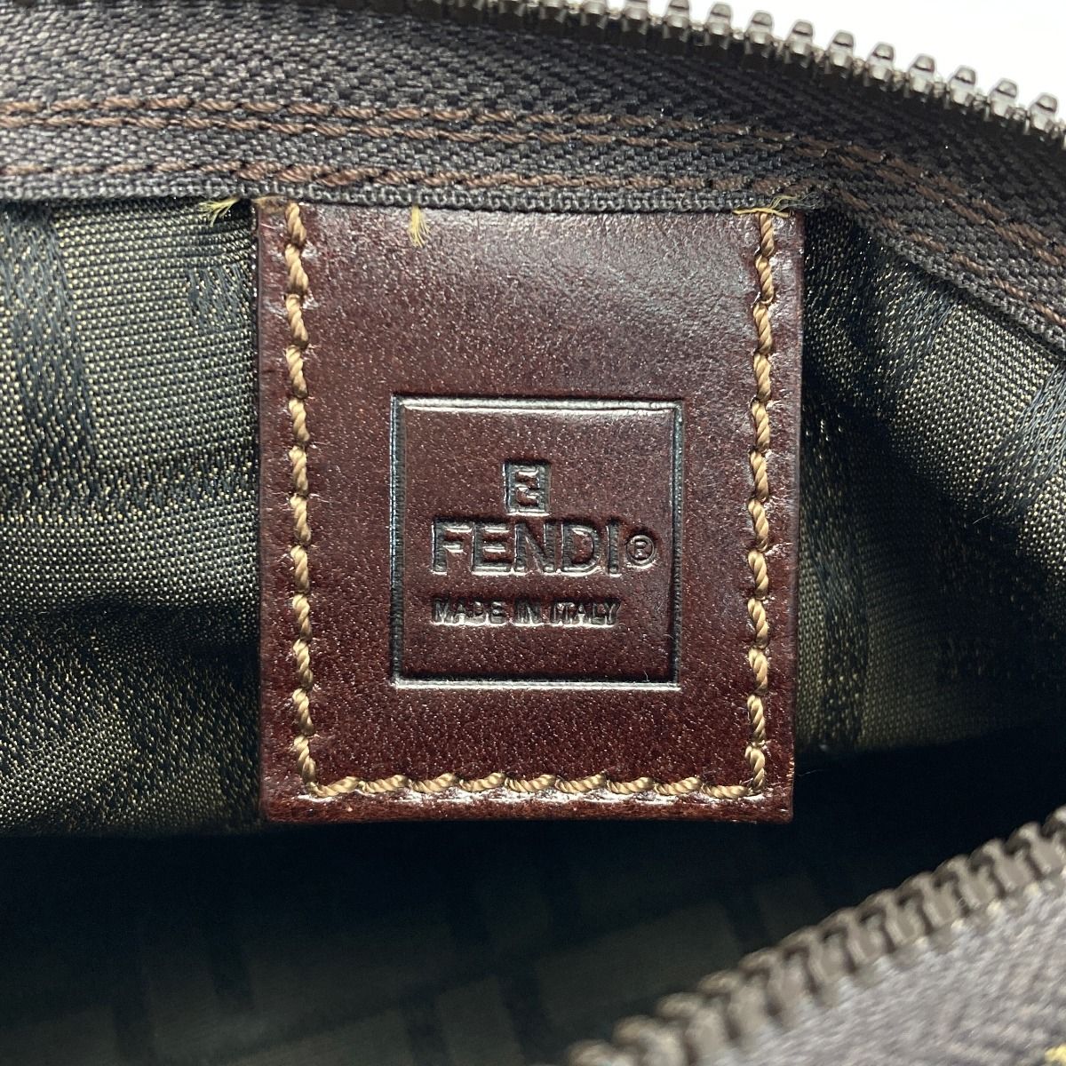 FENDI フェンディ ズッカ柄 ミニ バニティ ブラウン ポーチ