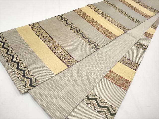 平和屋本店□極上 創業280年 誉田屋源兵衛 六通柄袋帯 金華燦箔綴 横段