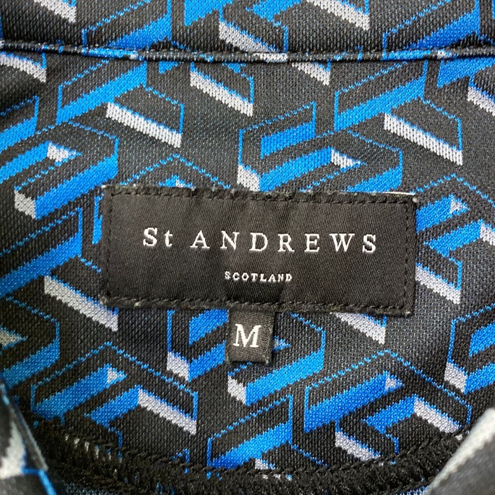 サイズ：M ST ANDREWS セントアンドリュース ; 半袖ポロシャツ 総柄