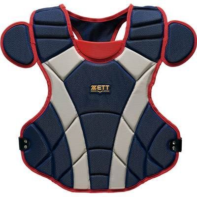 一般軟式用キャッチャー防具4点セット ネイビー×レッド
