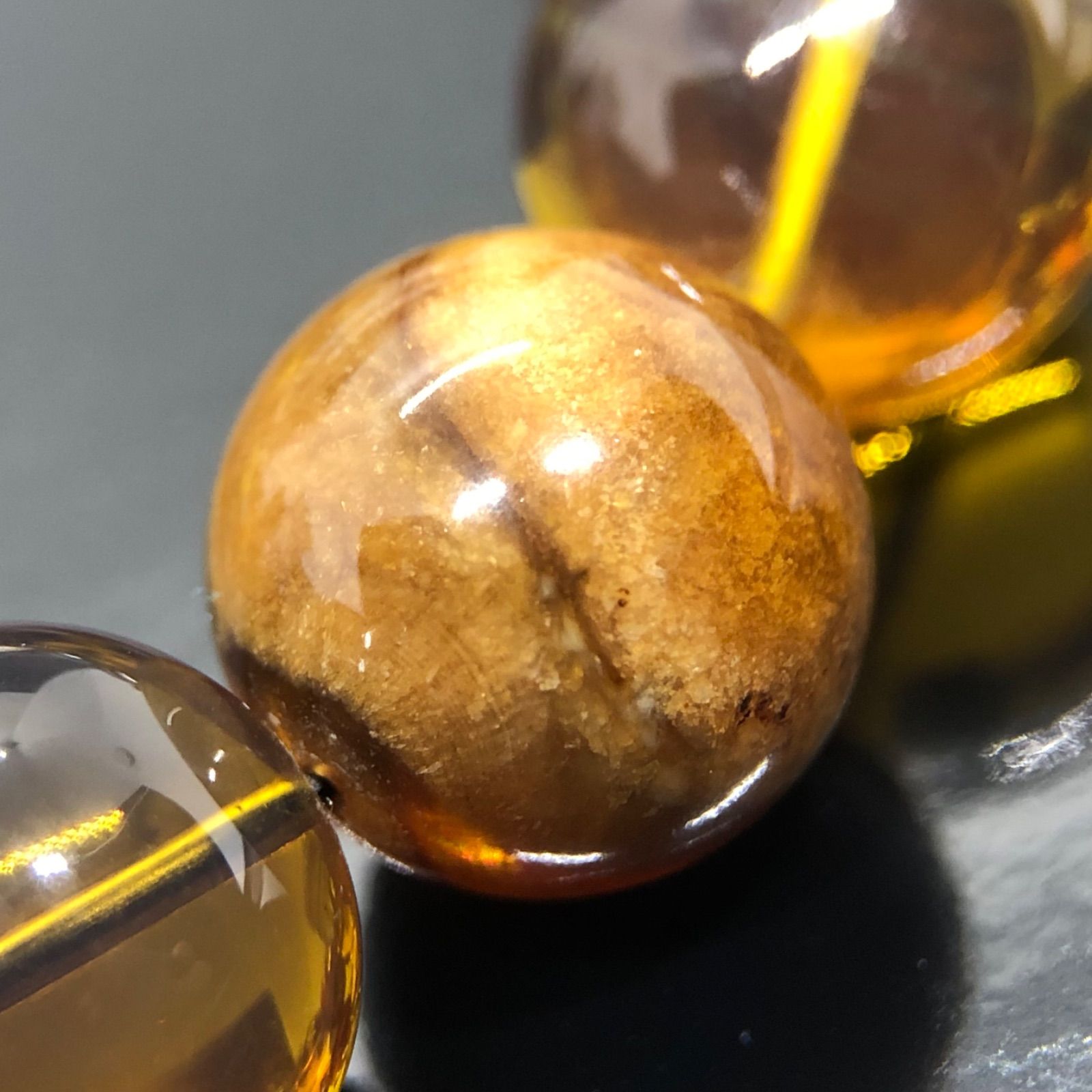 天然琥珀天然色非加熱無処理ブレスレットミャンマー製