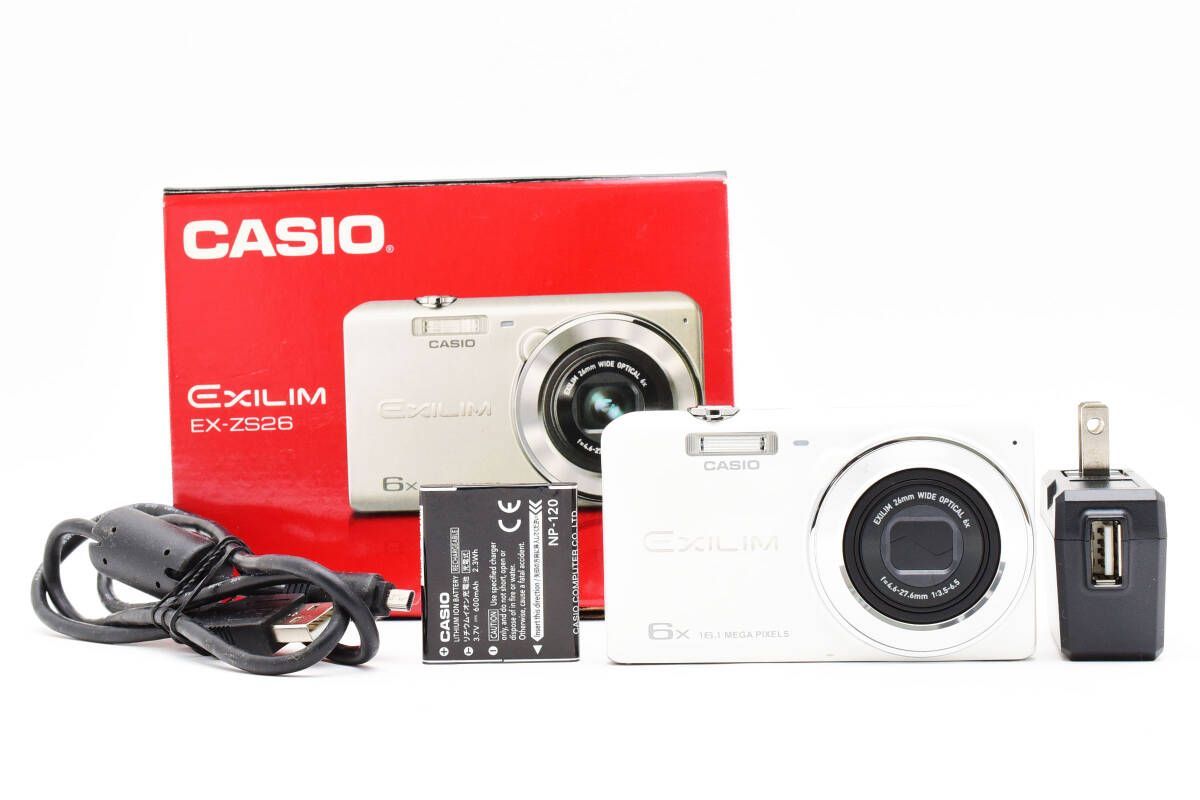 ☆極上品☆ カシオ Casio Exilim EX-ZS26 ホワイト コンパクトデジタル 
