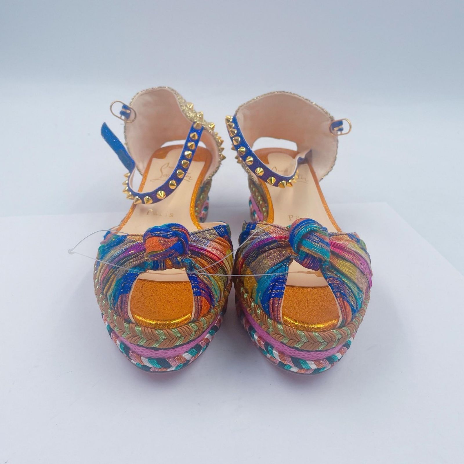 Christian Louboutin クリスチャンルブタン マドモニカ スタッズ ウェッジソールサンダル レディース マルチ