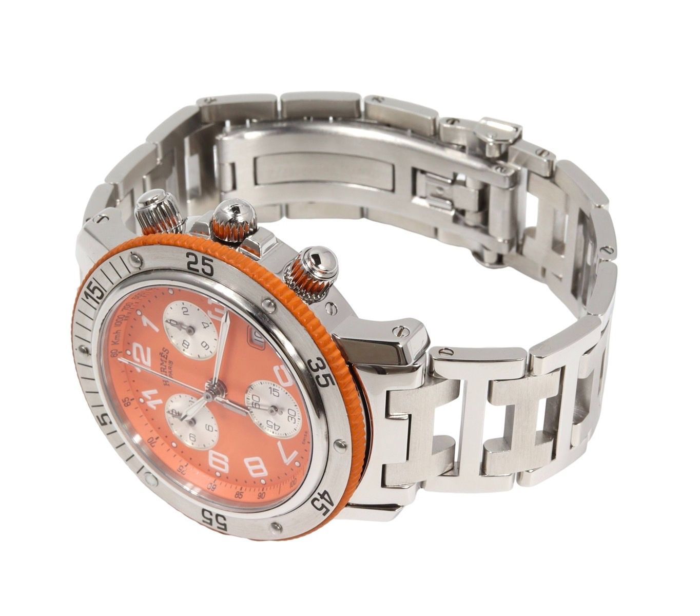 エルメス HERMES CL2.916 オレンジ /シルバー メンズ 腕時計