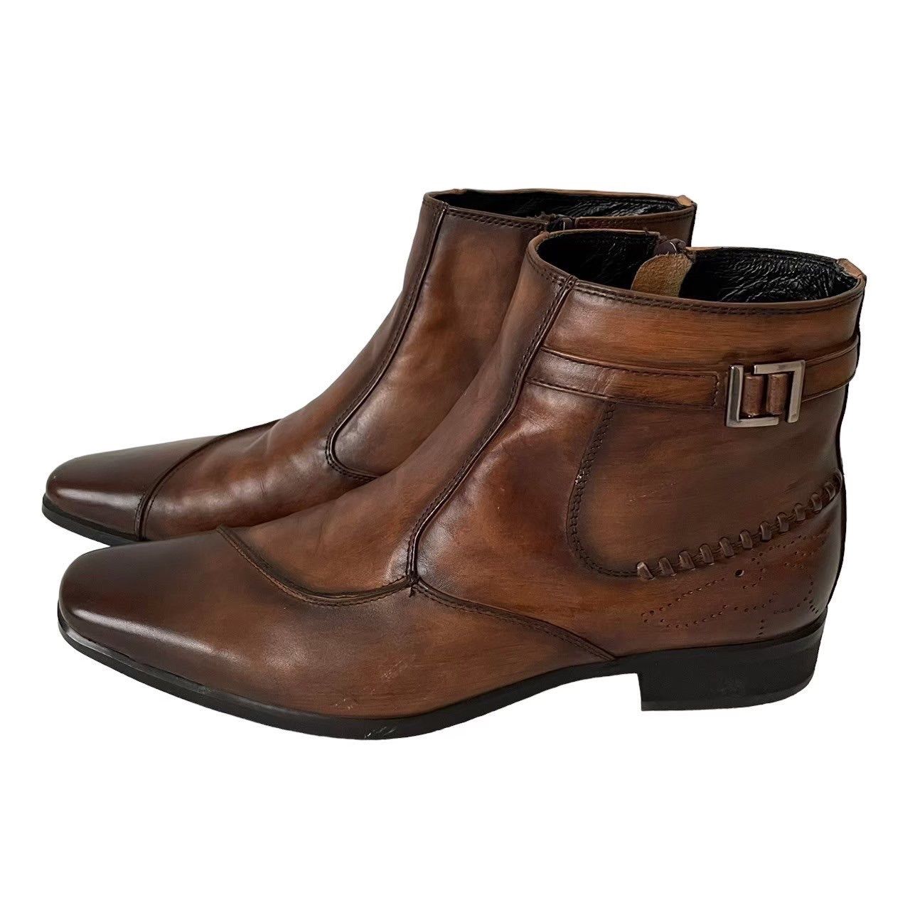 TRUSSARDI トラサルディ ブーツ TR10241 茶 本革 チャック 靴