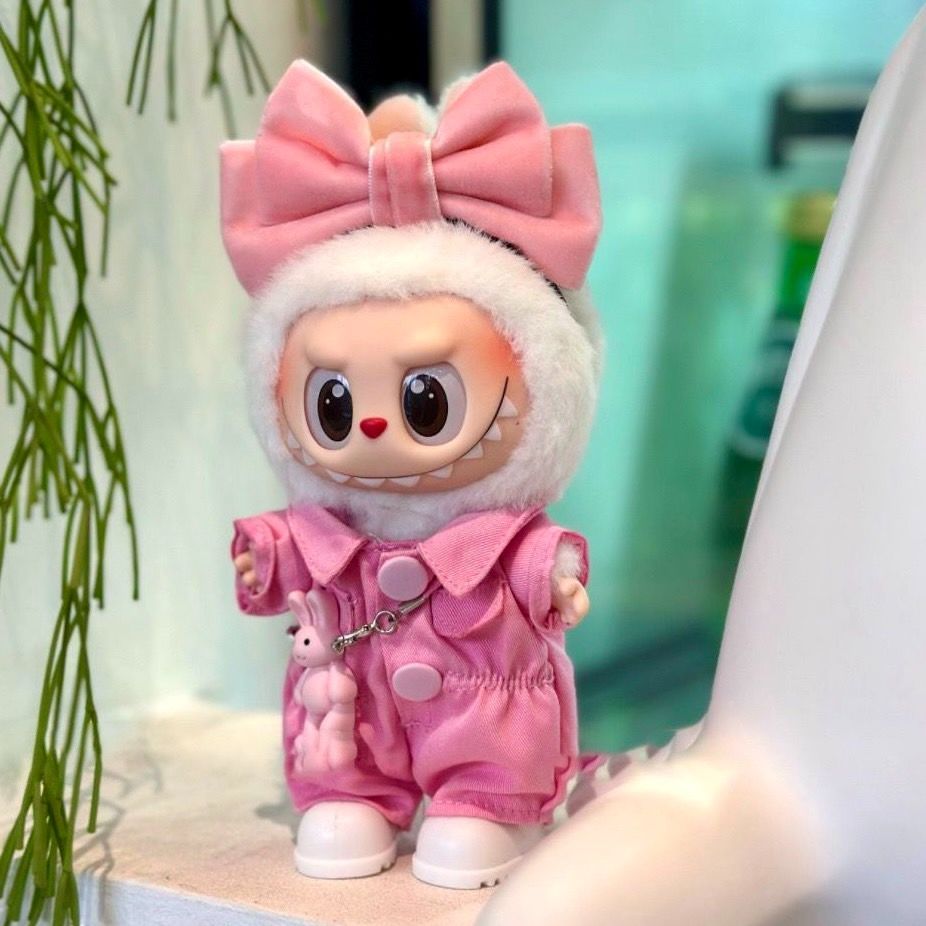 ラブブ　ピンクセット11体　まとめ売り ぬい服 ラブブ 着せ替え ピンクのつなぎセット オーバーオール 靴付き