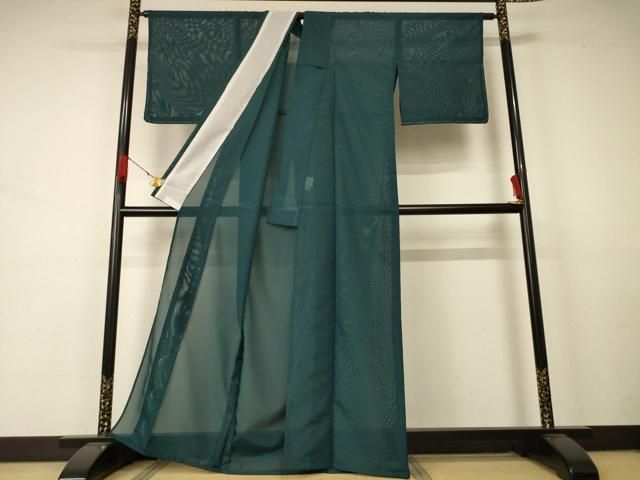 平和屋着物 夏物 色無地 絽 鉄色 洗える着物 AABA9307jd