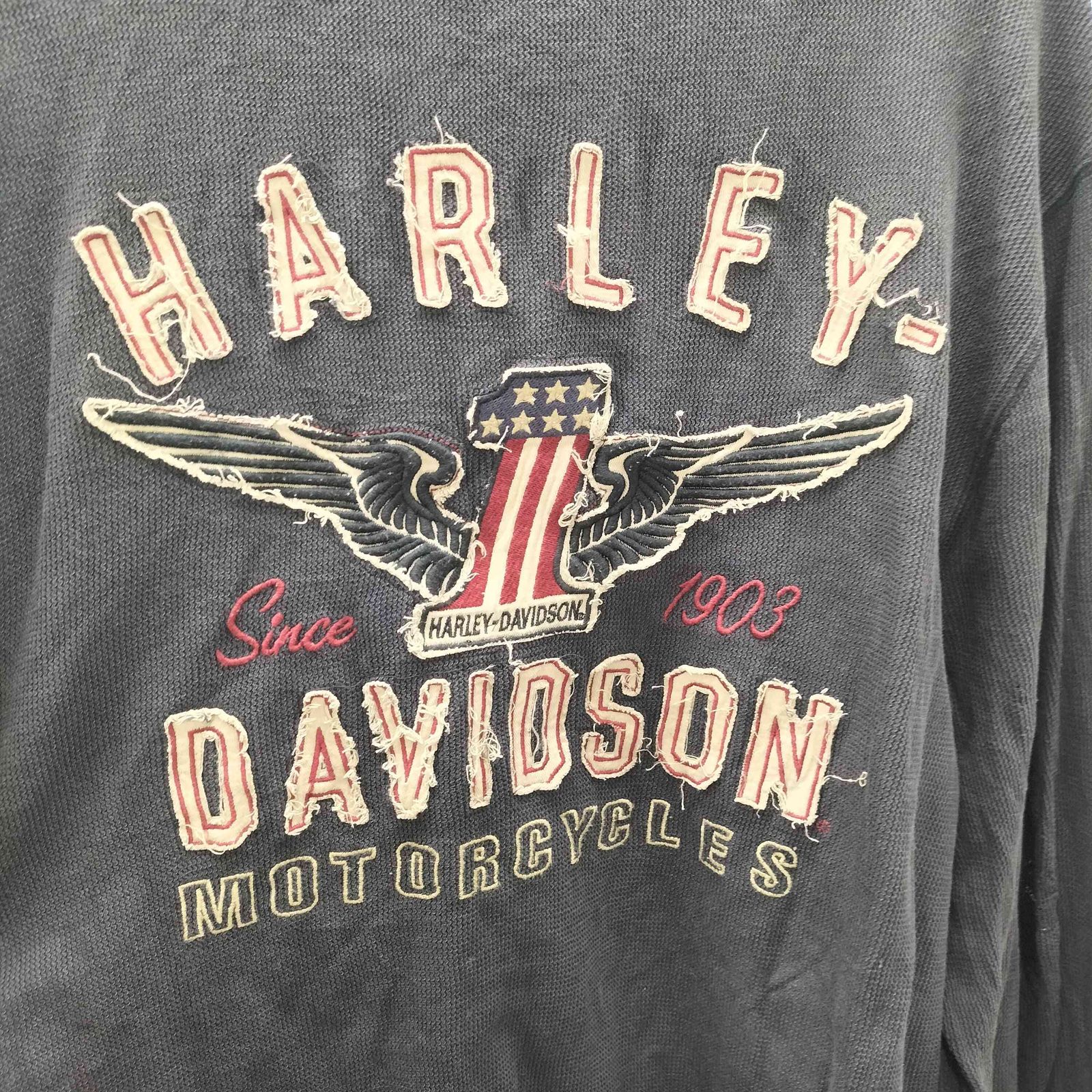 【ハーレーダビットソン】お洒落ロゴ♪クルーネック長袖Tシャツ ハーレーダビットソン】お洒落ロゴ♪クルーネック長袖Tシャツ