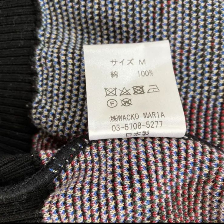 ワコマリア 天国東京百女柄図 ニット ジャガード カーディガン サイズM